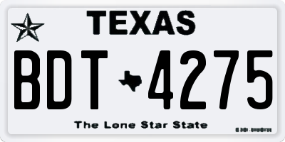 TX license plate BDT4275