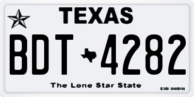 TX license plate BDT4282