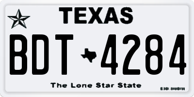 TX license plate BDT4284