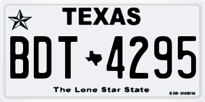 TX license plate BDT4295