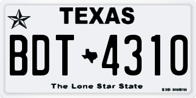 TX license plate BDT4310