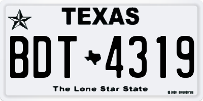 TX license plate BDT4319