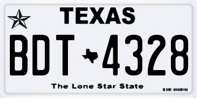 TX license plate BDT4328