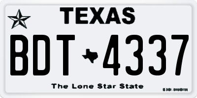 TX license plate BDT4337
