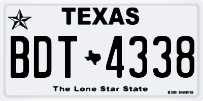 TX license plate BDT4338