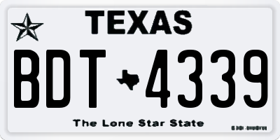 TX license plate BDT4339