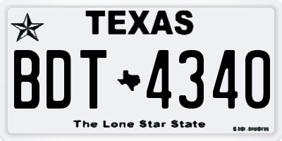 TX license plate BDT4340