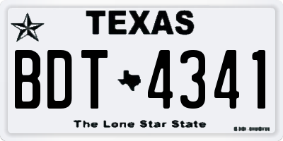 TX license plate BDT4341