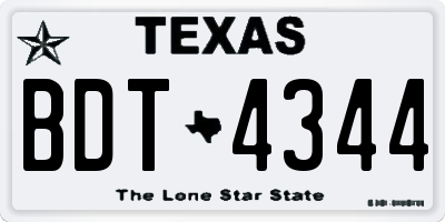TX license plate BDT4344