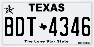 TX license plate BDT4346