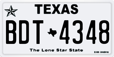 TX license plate BDT4348