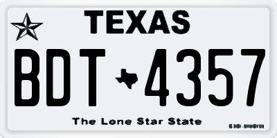 TX license plate BDT4357