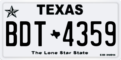 TX license plate BDT4359