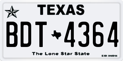 TX license plate BDT4364