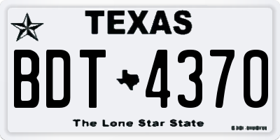 TX license plate BDT4370