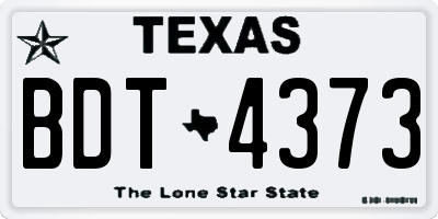 TX license plate BDT4373