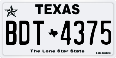 TX license plate BDT4375