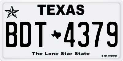 TX license plate BDT4379