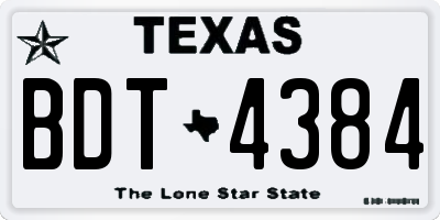 TX license plate BDT4384
