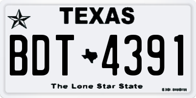 TX license plate BDT4391