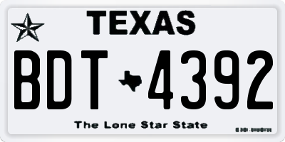 TX license plate BDT4392