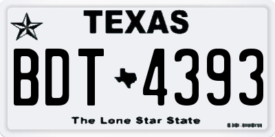 TX license plate BDT4393