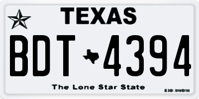 TX license plate BDT4394