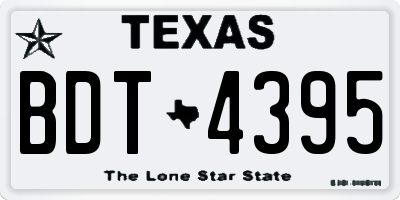 TX license plate BDT4395