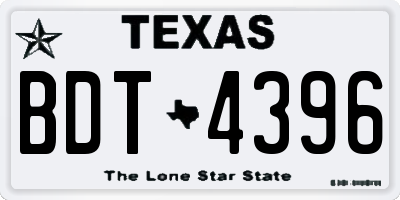 TX license plate BDT4396