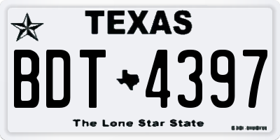 TX license plate BDT4397