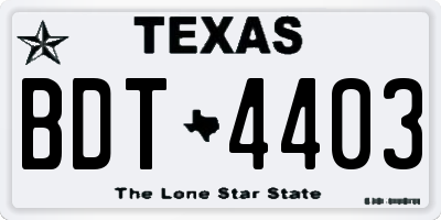 TX license plate BDT4403