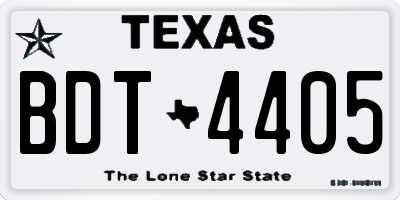 TX license plate BDT4405