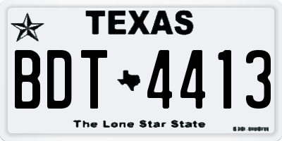 TX license plate BDT4413