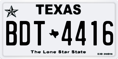 TX license plate BDT4416