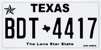 TX license plate BDT4417