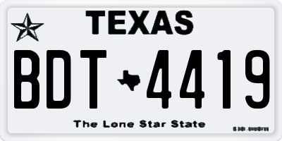 TX license plate BDT4419