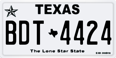 TX license plate BDT4424