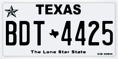 TX license plate BDT4425