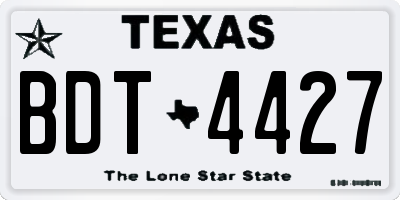 TX license plate BDT4427