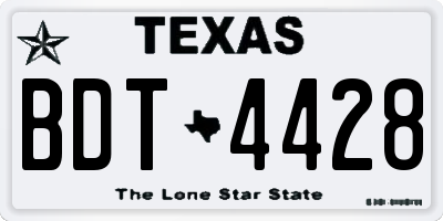 TX license plate BDT4428