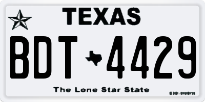 TX license plate BDT4429