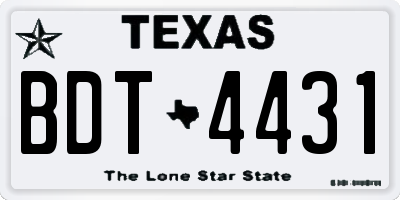 TX license plate BDT4431