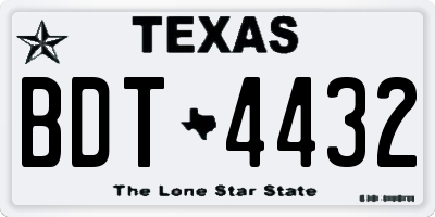 TX license plate BDT4432