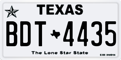 TX license plate BDT4435