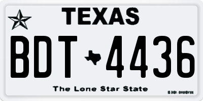 TX license plate BDT4436