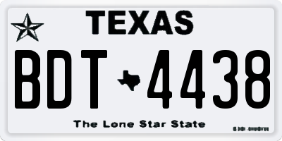 TX license plate BDT4438