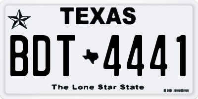 TX license plate BDT4441