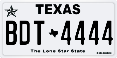 TX license plate BDT4444