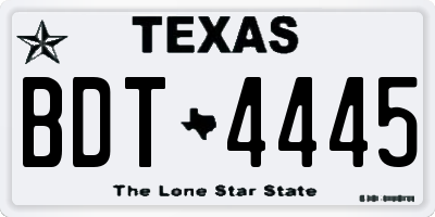 TX license plate BDT4445