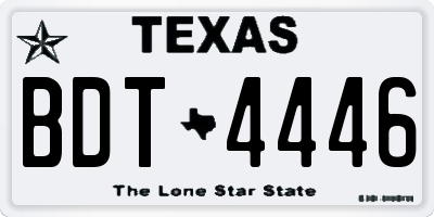 TX license plate BDT4446